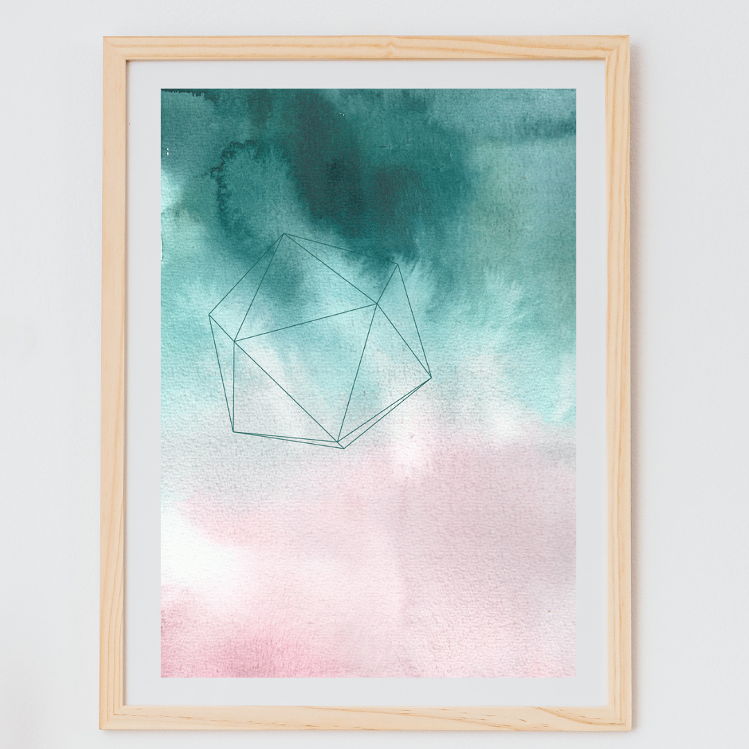 Aquarelle Green-Pink